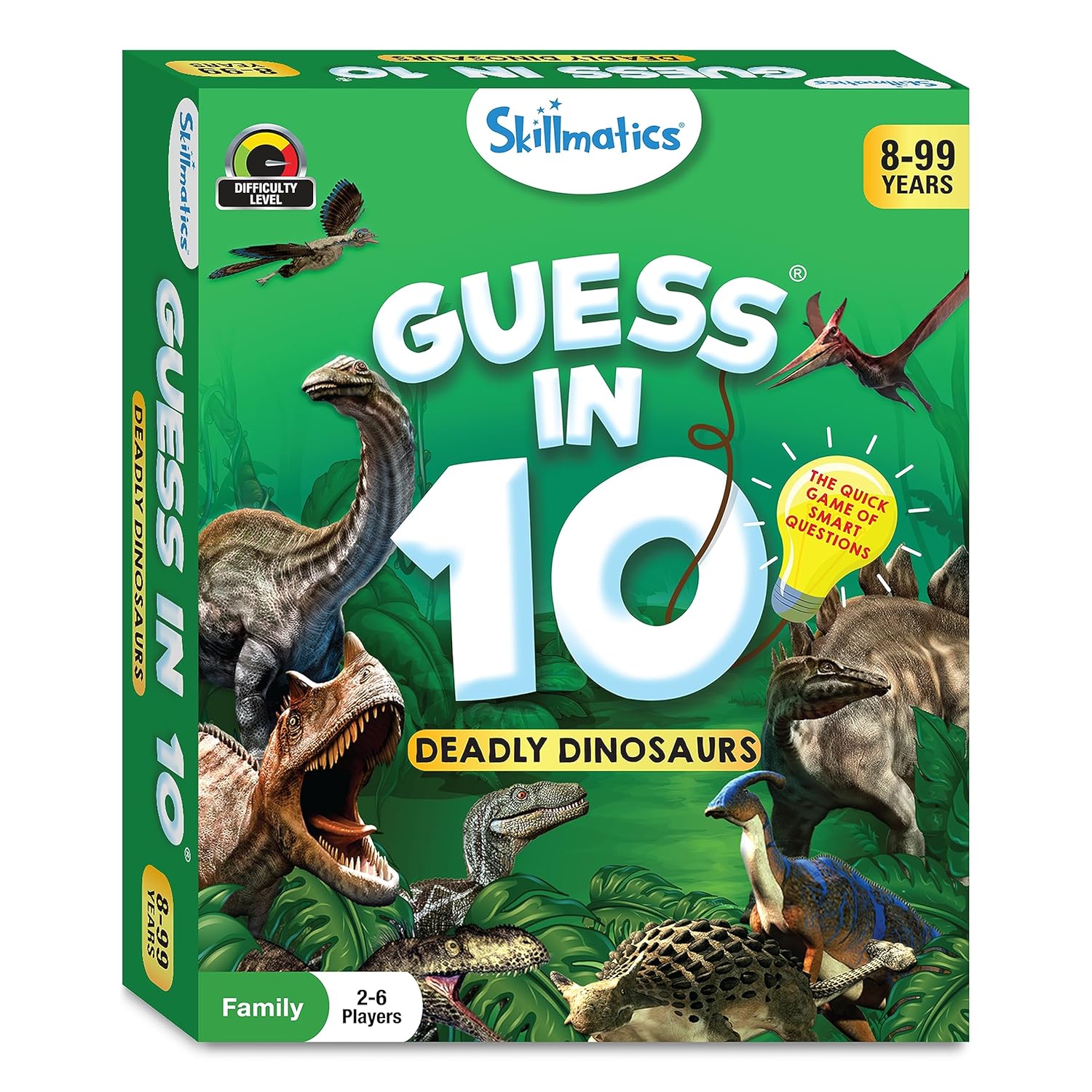 Skillmatics Guess in 10 Dinosaurs Card Game: Ultimate Family Trivia for Kids 8+