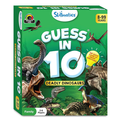 Skillmatics Guess in 10 Dinosaurs Card Game: Ultimate Family Trivia for Kids 8+
