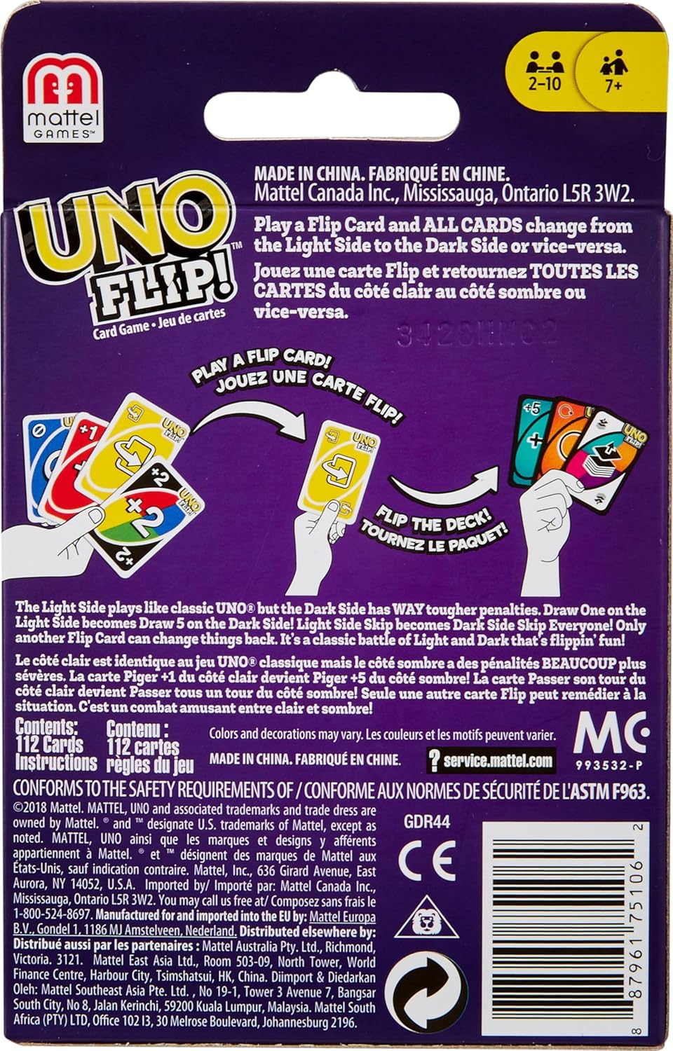 Mattel Games UNO Flip Double-Sided Family Strategy Card Game