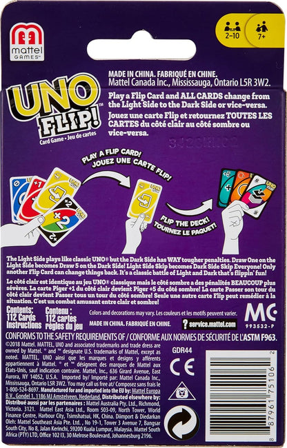 Mattel Games UNO Flip Double-Sided Family Strategy Card Game