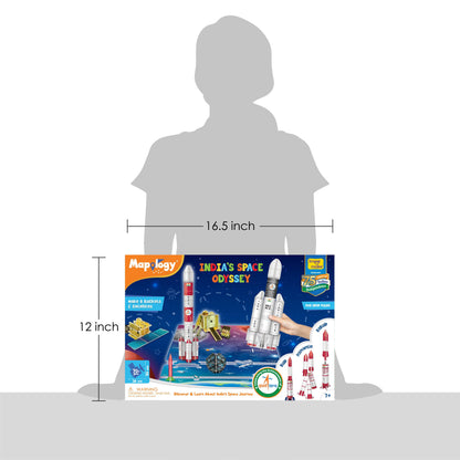 Imagimake Mapology India's Space Odyssey: Educational Rocket Satellite Model Kit & Puzzle