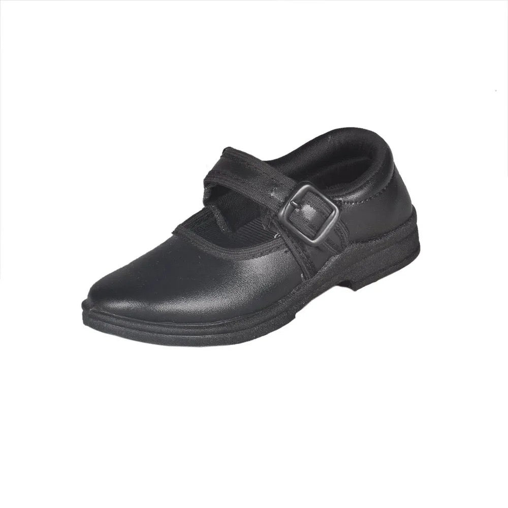Action School Shoes with Buckle for Girls A2 - Black