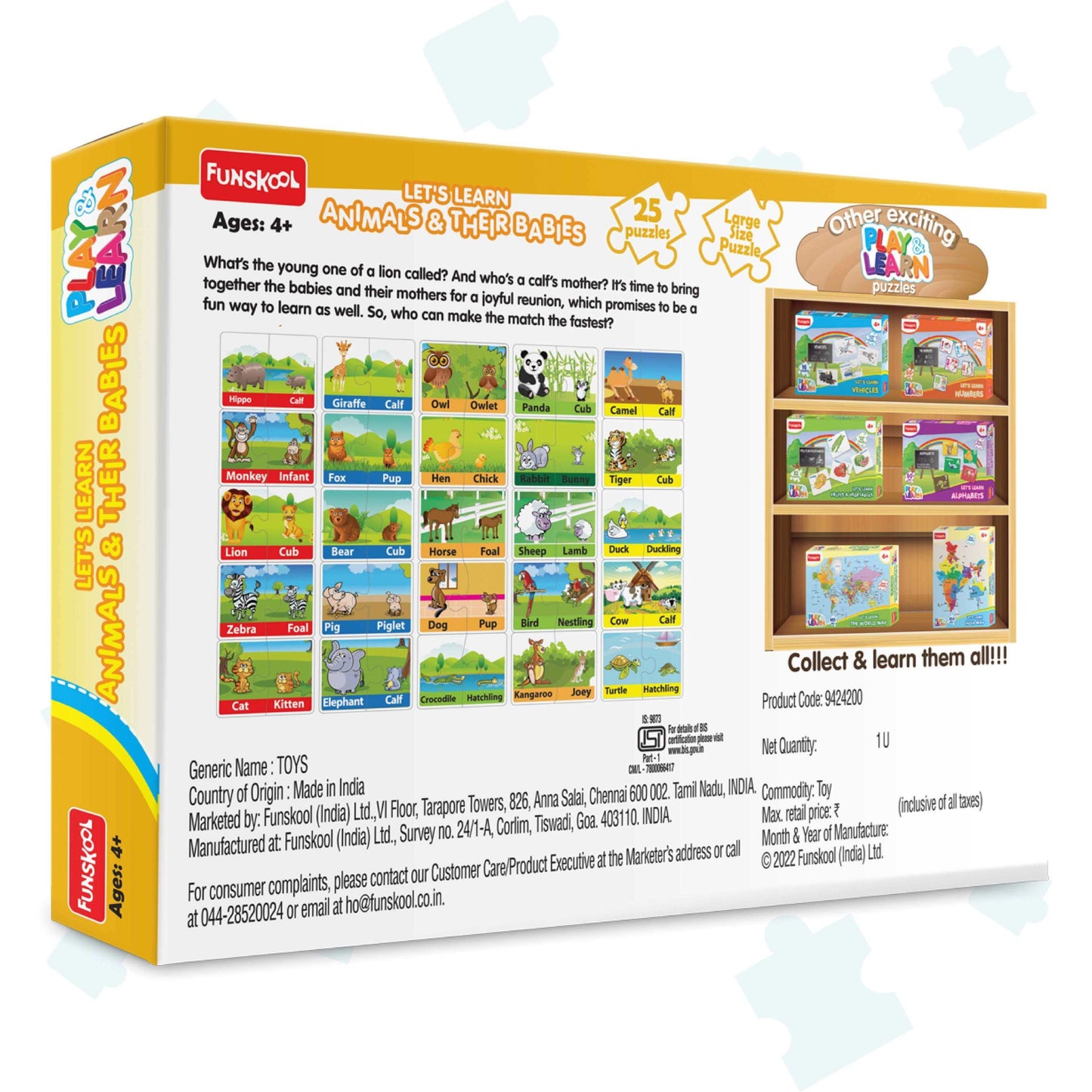 Educational Funskool Animals & Their Babies Matching Puzzle Game for Kids