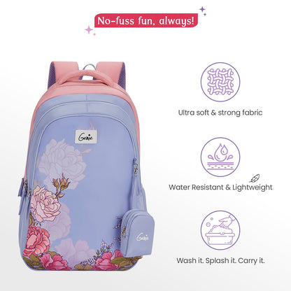 Genie Juliet 36L Lavender School & College Backpack with 1 Year Warranty