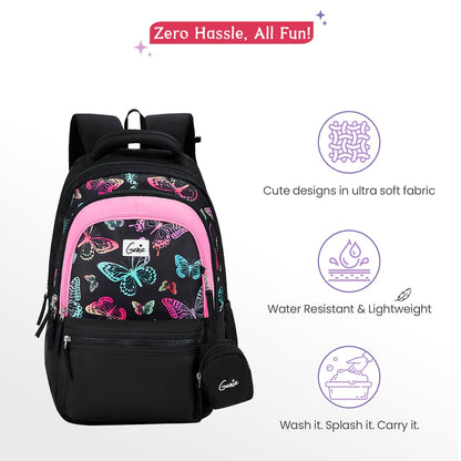Genie Nectar 27L Black School Backpack with 1 Year Warranty