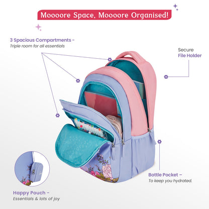 Genie Juliet 36L Lavender School & College Backpack with 1 Year Warranty