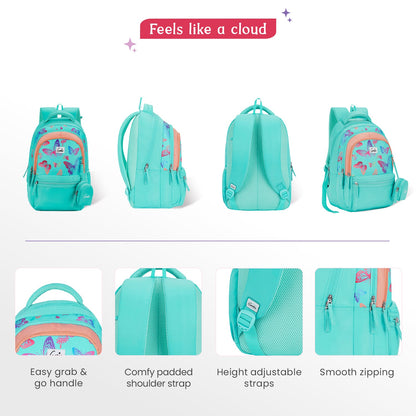 Genie Nectar 27L Teal School Backpack with 1 Year Warranty
