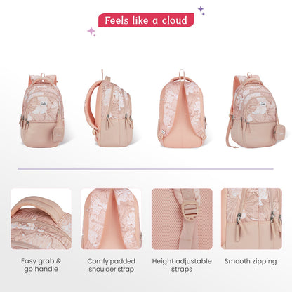 Genie Donna 27L Beige School Backpack with 1 Year Warranty
