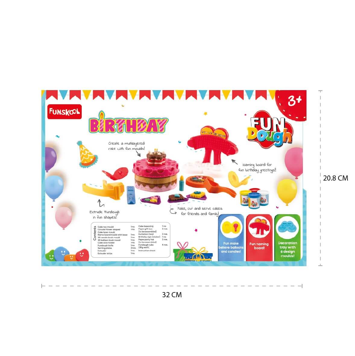 Fundough Birthday Bakery Playdough Set - Creative Kids Pretend Play Dough Kit