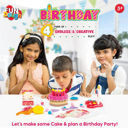 Fundough Birthday Bakery Playdough Set - Creative Kids Pretend Play Dough Kit