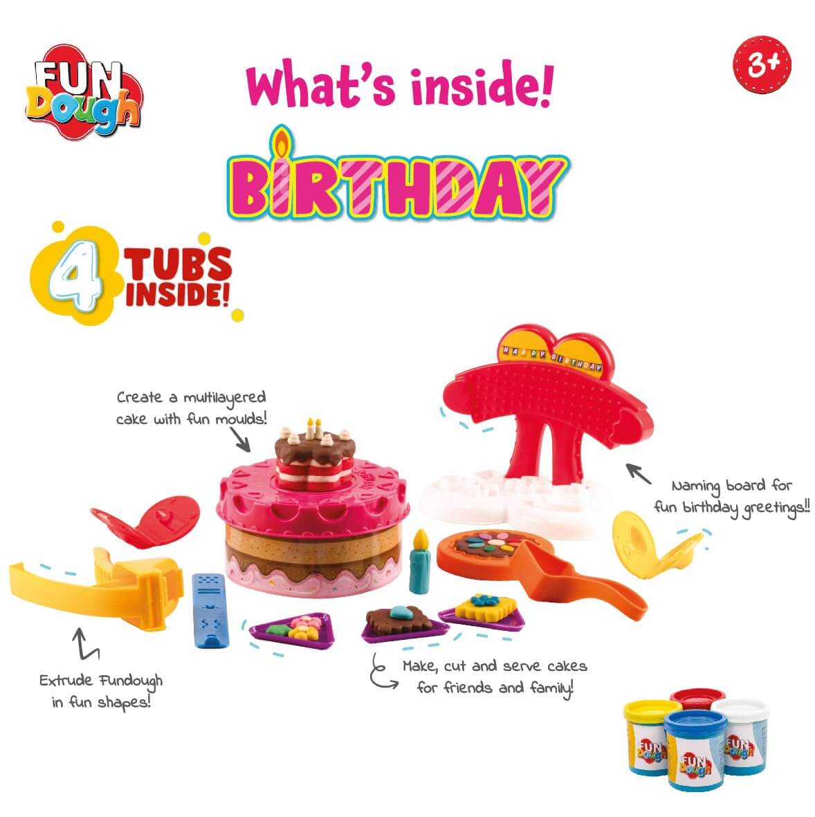 Fundough Birthday Bakery Playdough Set - Creative Kids Pretend Play Dough Kit