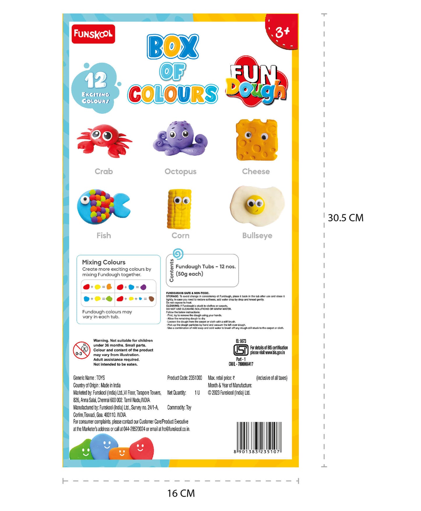 FunDoh 12-Pack Vibrant Assorted Modeling Clay Tubs for Kids Creative Play