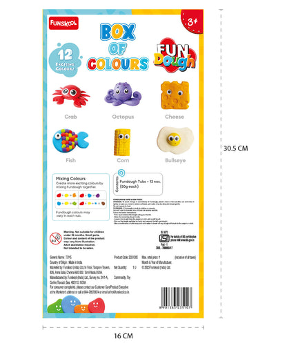 FunDoh 12-Pack Vibrant Assorted Modeling Clay Tubs for Kids Creative Play