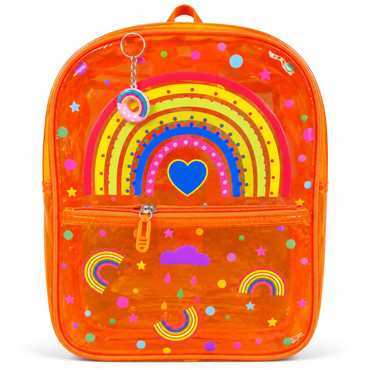 Kids Jelly Waterproof Backpack with Rainbow Straps Big