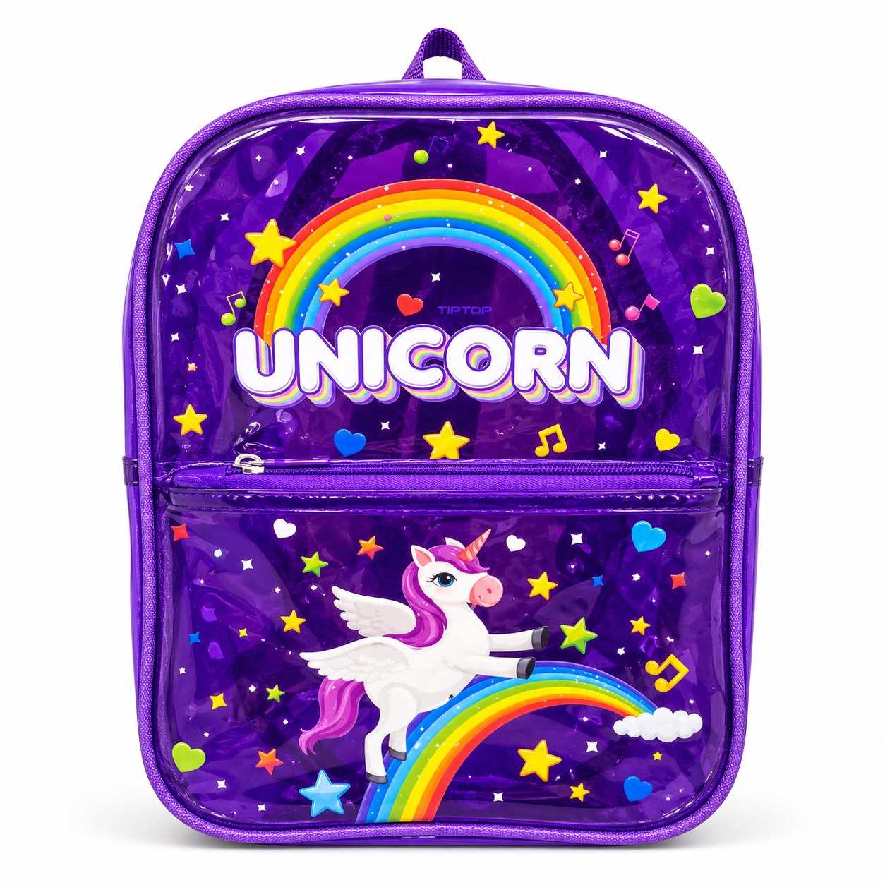 Kids Jelly Waterproof Backpack with Rainbow Straps Big