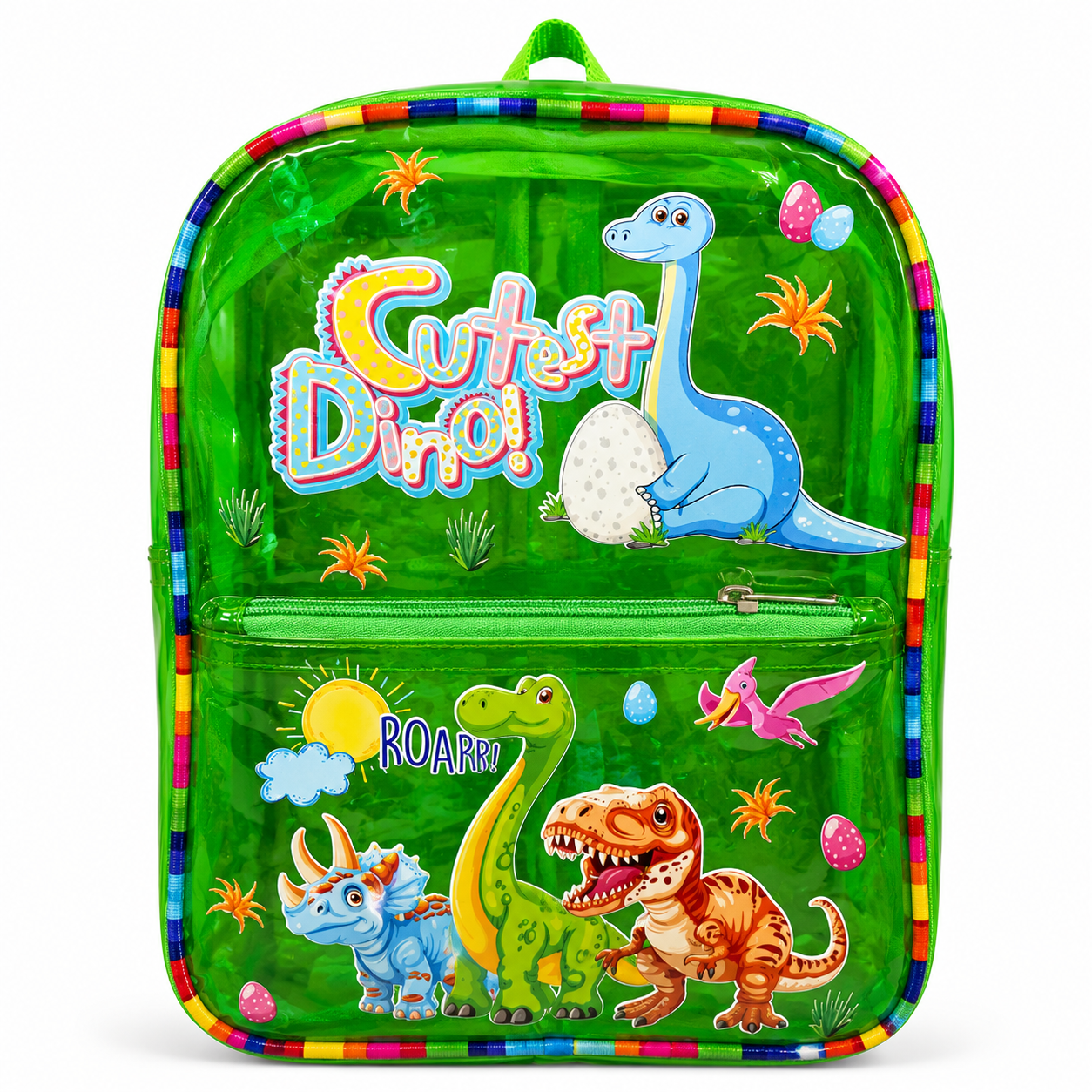 Kids Jelly Waterproof Backpack with Rainbow Straps Big