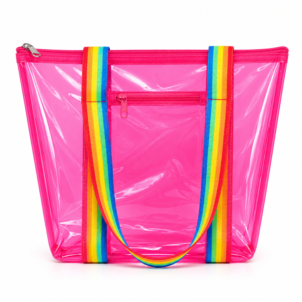 Transparent Neon Jelly Tote Bag | Waterproof PVC Beach Bag