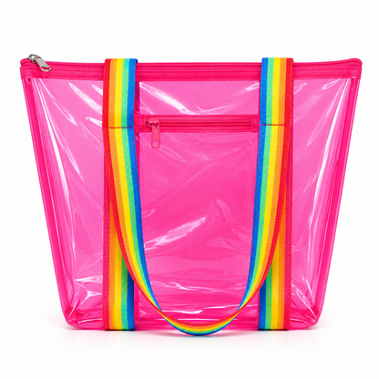 Transparent Neon Jelly Tote Bag | Waterproof PVC Beach Bag
