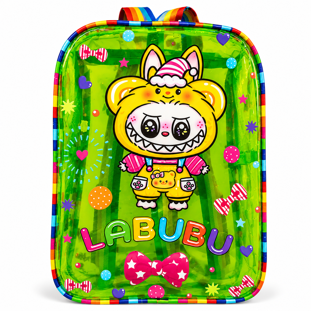 Kids Jelly Waterproof Backpack with Rainbow Straps