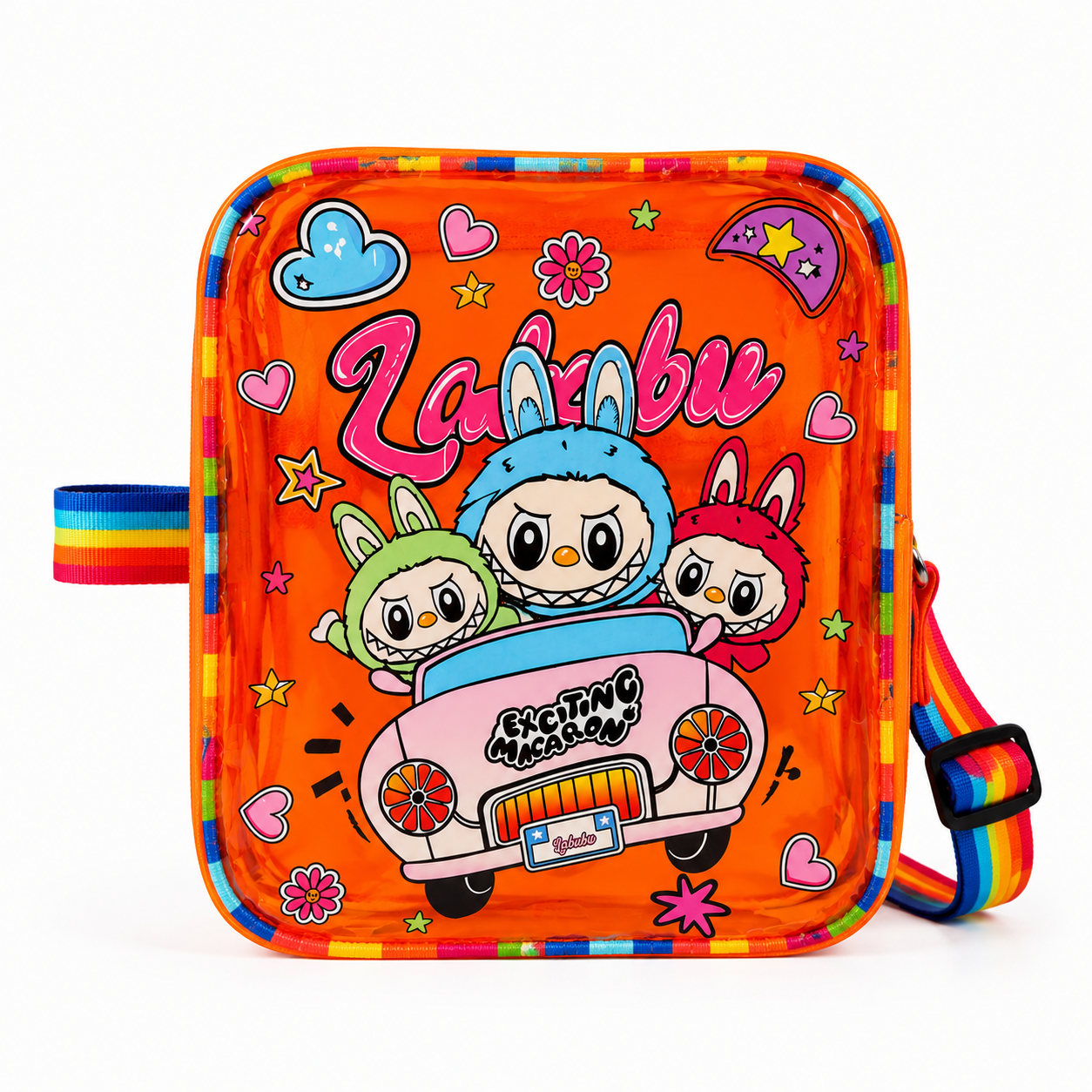 Kids  Labubu Jelly Waterproof Bag with Rainbow Straps