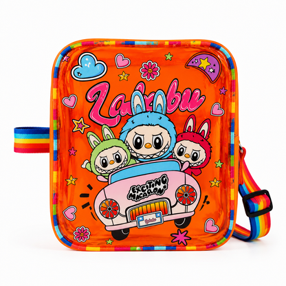 Kids  Labubu Jelly Waterproof Bag with Rainbow Straps