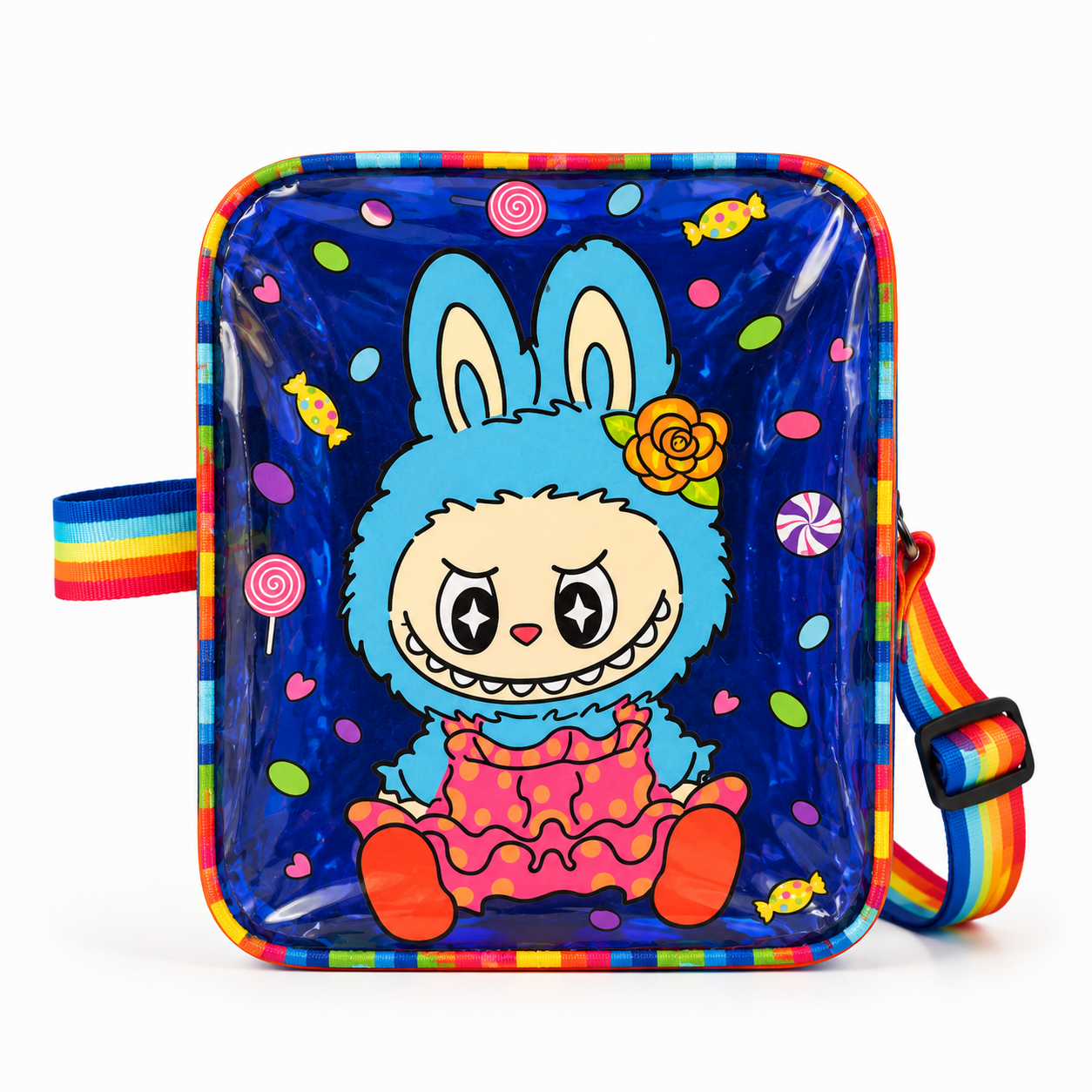 Kids  Labubu Jelly Waterproof Bag with Rainbow Straps