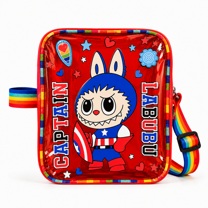 Kids  Labubu Jelly Waterproof Bag with Rainbow Straps