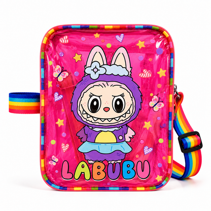 Kids  Labubu Jelly Waterproof Bag with Rainbow Straps