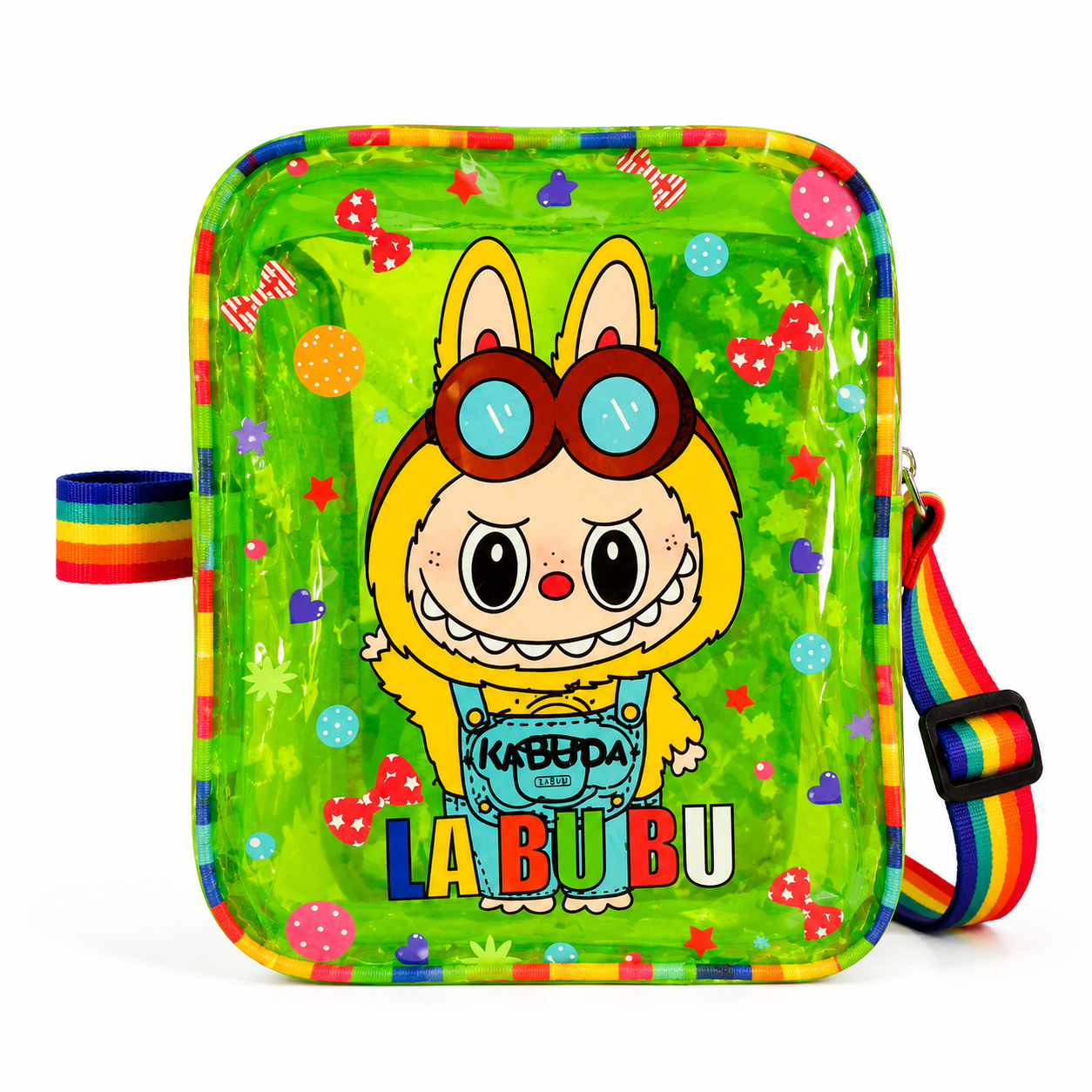 Kids  Labubu Jelly Waterproof Bag with Rainbow Straps