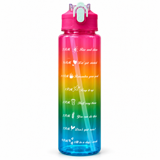 Motivational Water Bottle 900 ML | BPA-Free with Leak-Proof