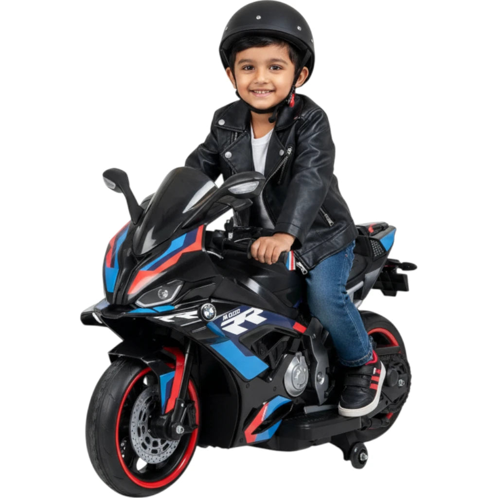 Toy House Battery Operated Ride-On Bike for Kids - B022- Black