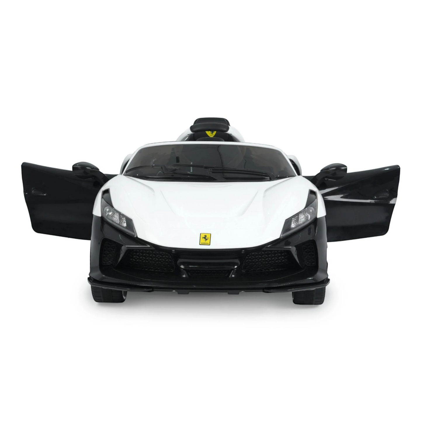 Toy House Battery Operated Ride-On Car for Kids - White With Black