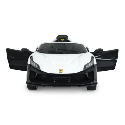 Toy House Battery Operated Ride-On Car for Kids - White With Black