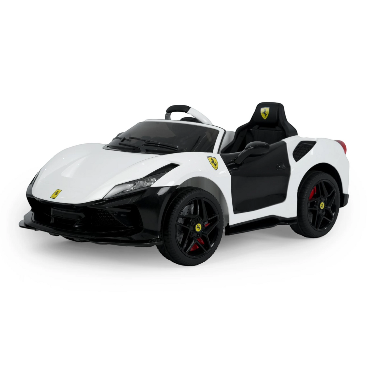 Toy House Battery Operated Ride-On Car for Kids - White With Black