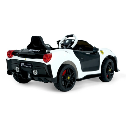 Toy House Battery Operated Ride-On Car for Kids - White With Black