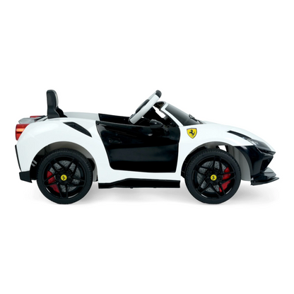 Toy House Battery Operated Ride-On Car for Kids - White With Black