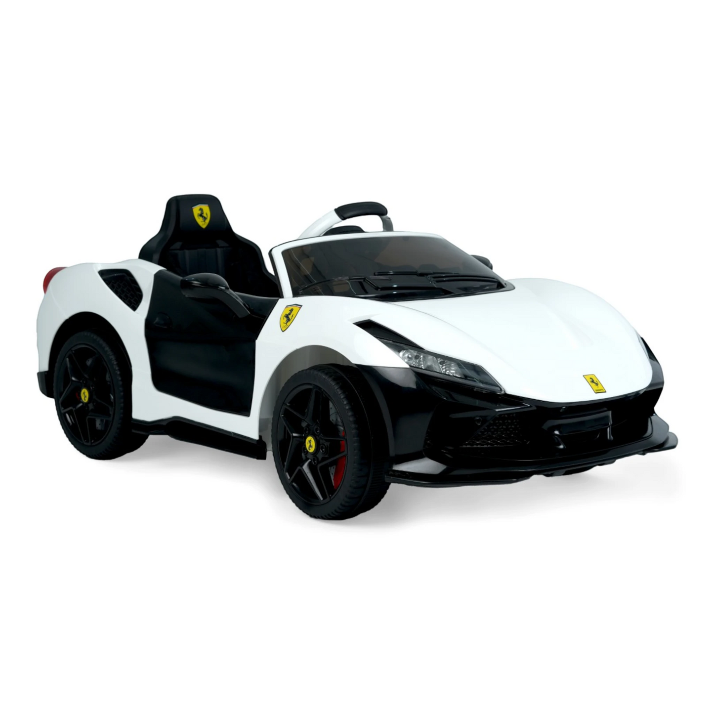 Toy House Battery Operated Ride-On Car for Kids - White With Black