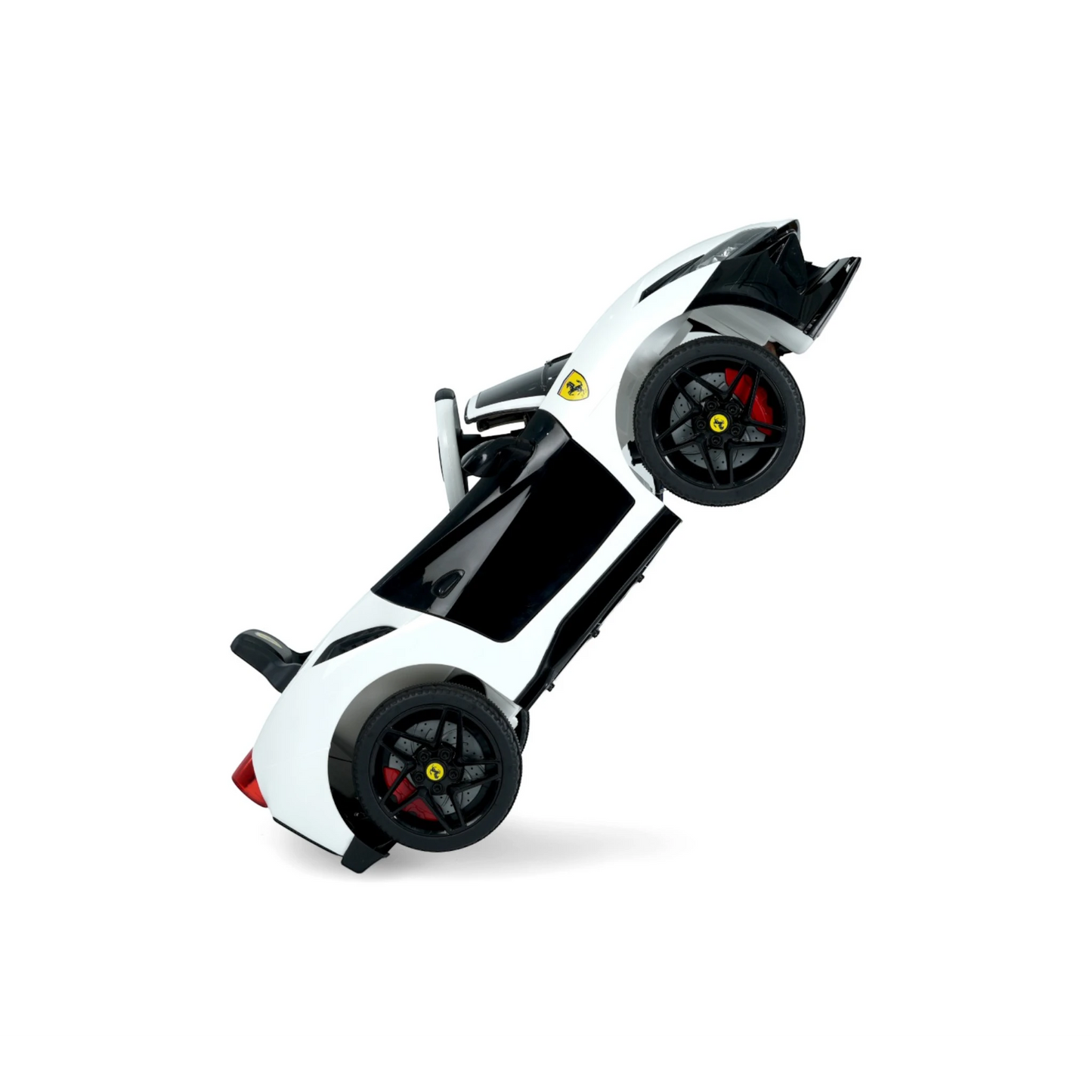Toy House Battery Operated Ride-On Car for Kids - White With Black