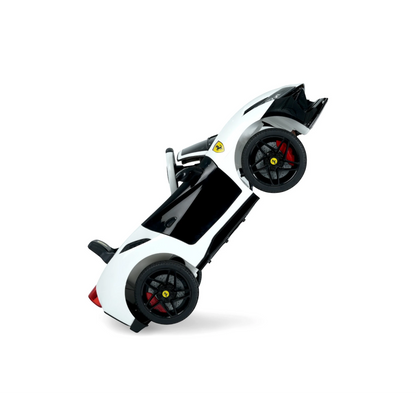 Toy House Battery Operated Ride-On Car for Kids - White With Black