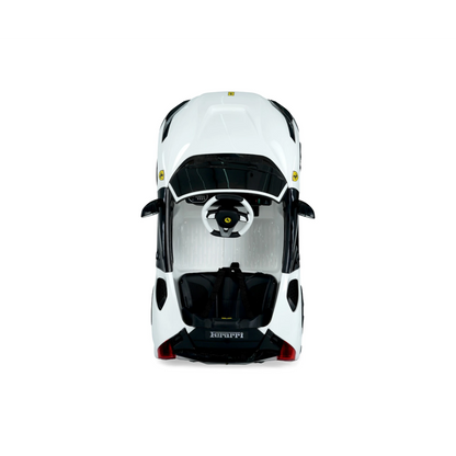 Toy House Battery Operated Ride-On Car for Kids - White With Black