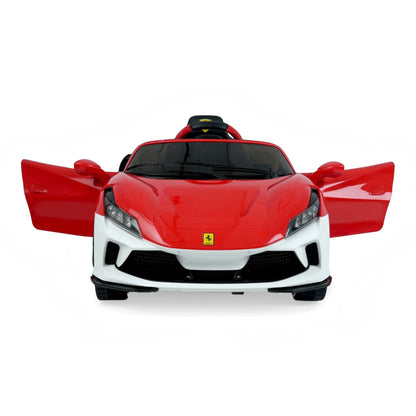 Toy House Battery Operated Ride-On Car for Kids - White With Red