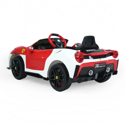 Toy House Battery Operated Ride-On Car for Kids - White With Red