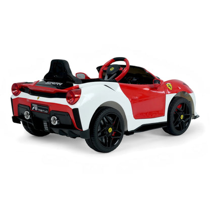Toy House Battery Operated Ride-On Car for Kids - White With Red