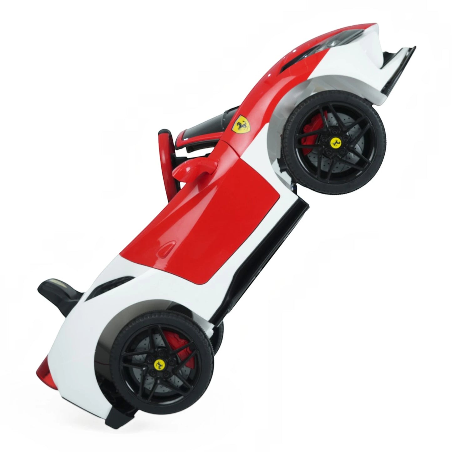 Toy House Battery Operated Ride-On Car for Kids - White With Red