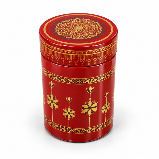 4 inch Designer Air tight Container Tin - Random Design 1 pcs