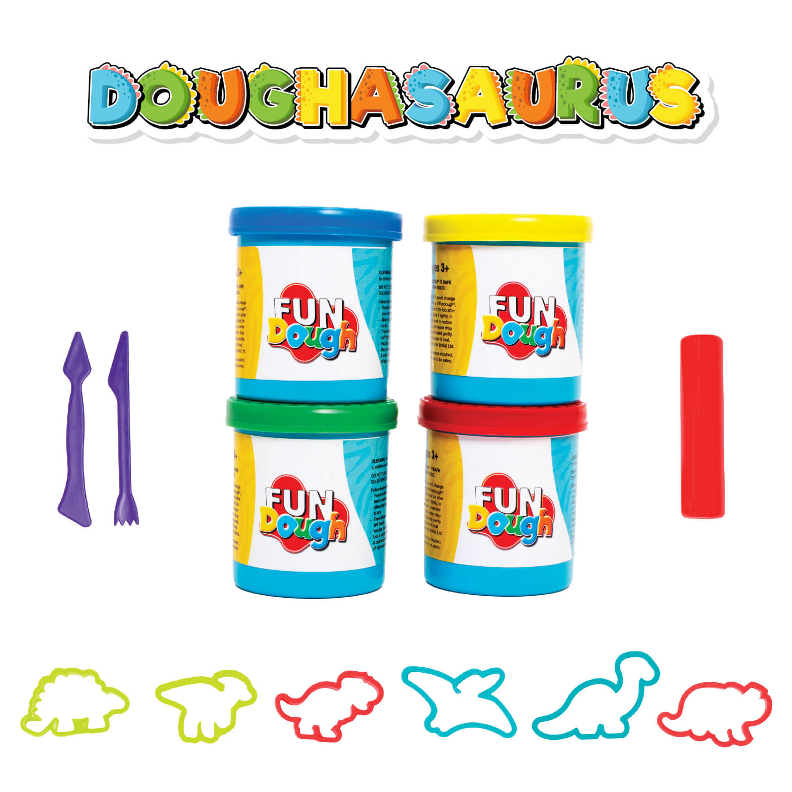 Doughasaurus Dinosaur Clay & Cutter Set for Creative Kids' Playtime Fun