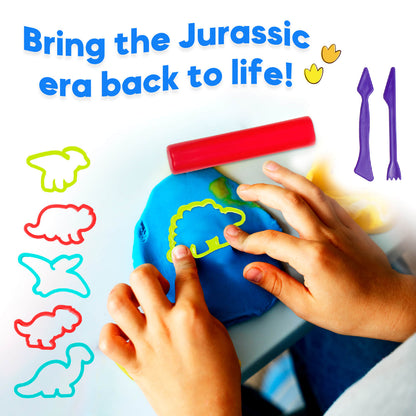 Doughasaurus Dinosaur Clay & Cutter Set for Creative Kids' Playtime Fun