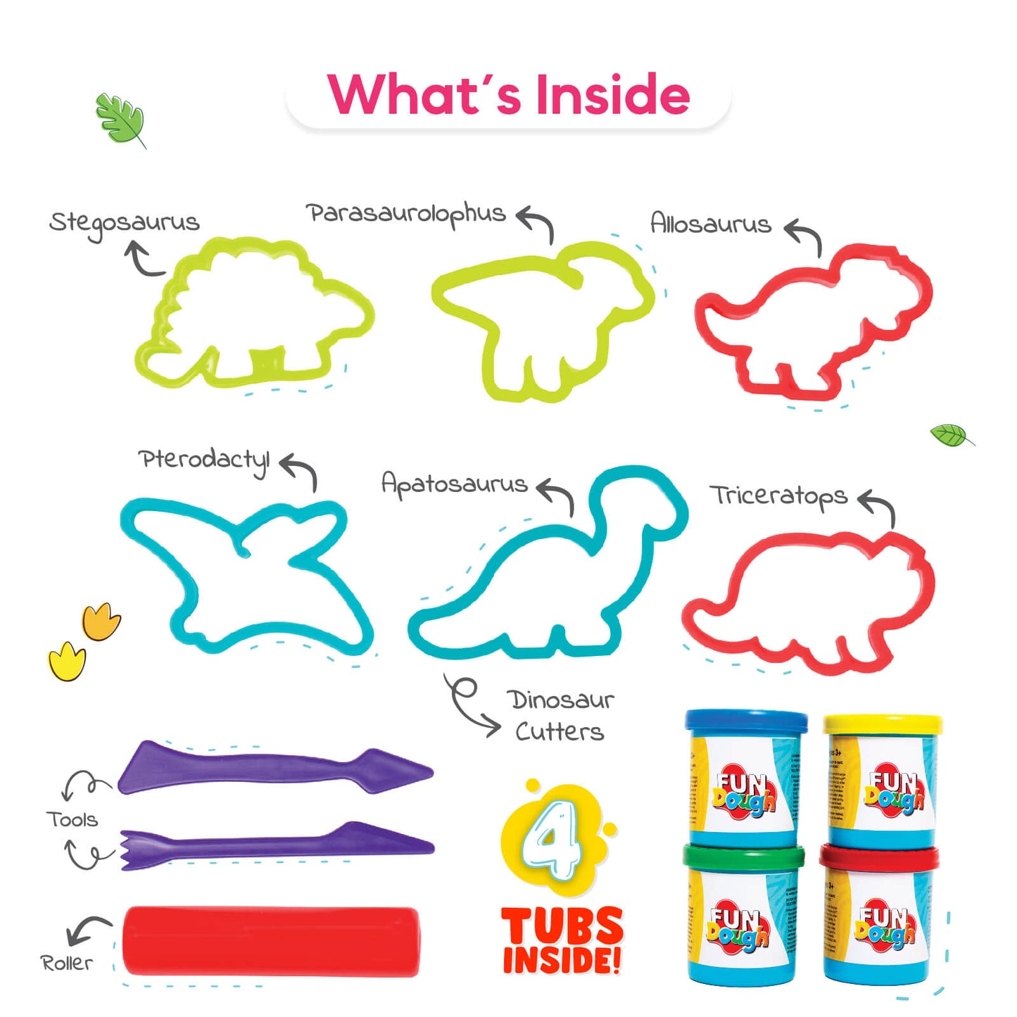 Doughasaurus Dinosaur Clay & Cutter Set for Creative Kids' Playtime Fun