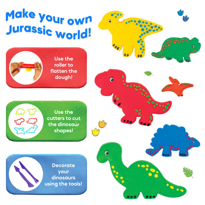 Doughasaurus Dinosaur Clay & Cutter Set for Creative Kids' Playtime Fun