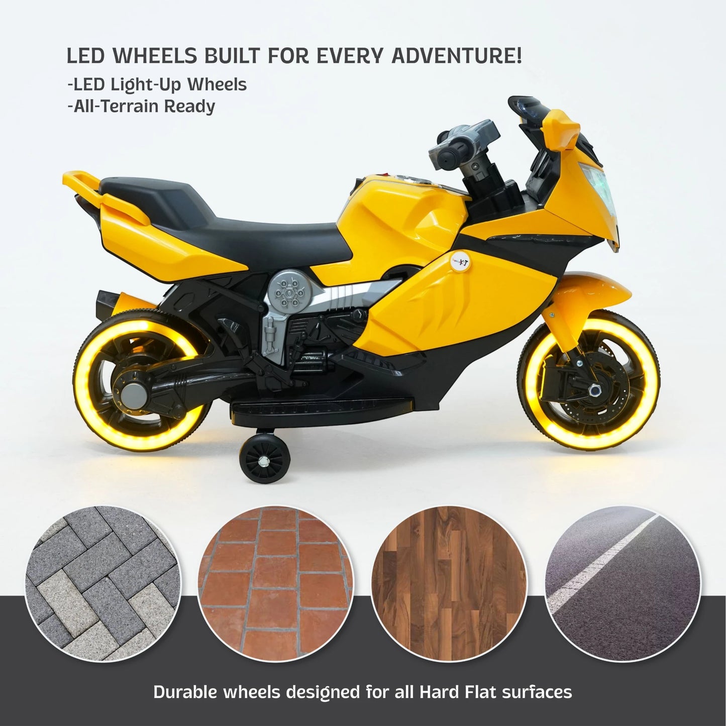 Toy House Mini Ninja Ride-On Bike for Kids - Age 2 to 4 - B005-Yellow